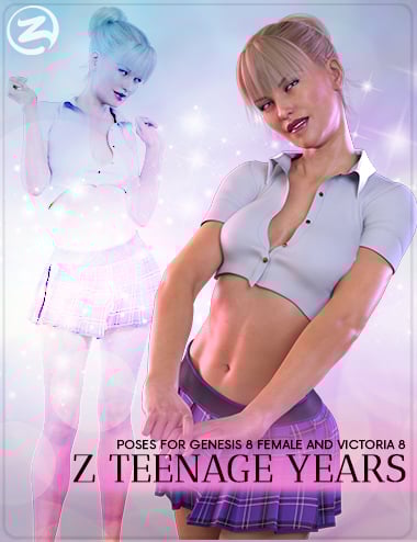 Z Teenage Years - Poses for Genesis 8 Female and Victoria 8 Z Teenage Years - Poses for Genesis 8 Female and Victoria 8 by: Zeddicuss, 3D Models by Daz 3D