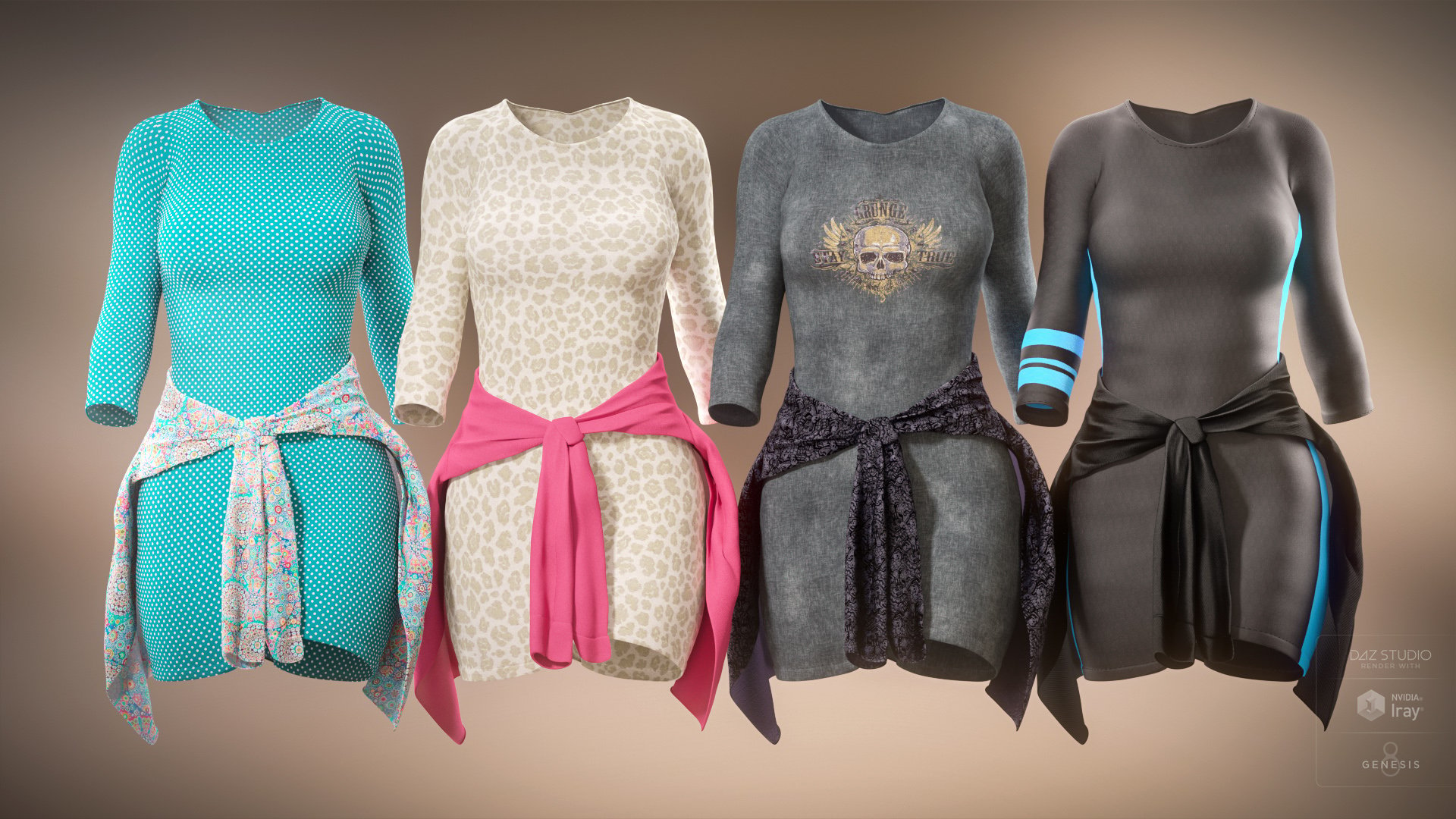 T-Shirt Dress Outfit Textures by: Anna Benjamin, 3D Models by Daz 3D