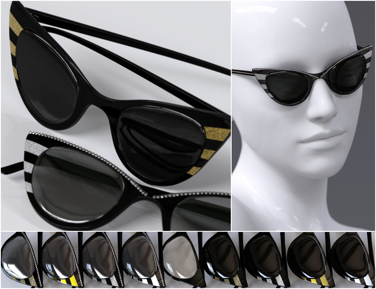 VRV Raine Glasses VRV Raine Glasses by: VRVirtuososTooth Fairy, 3D Models by Daz 3D