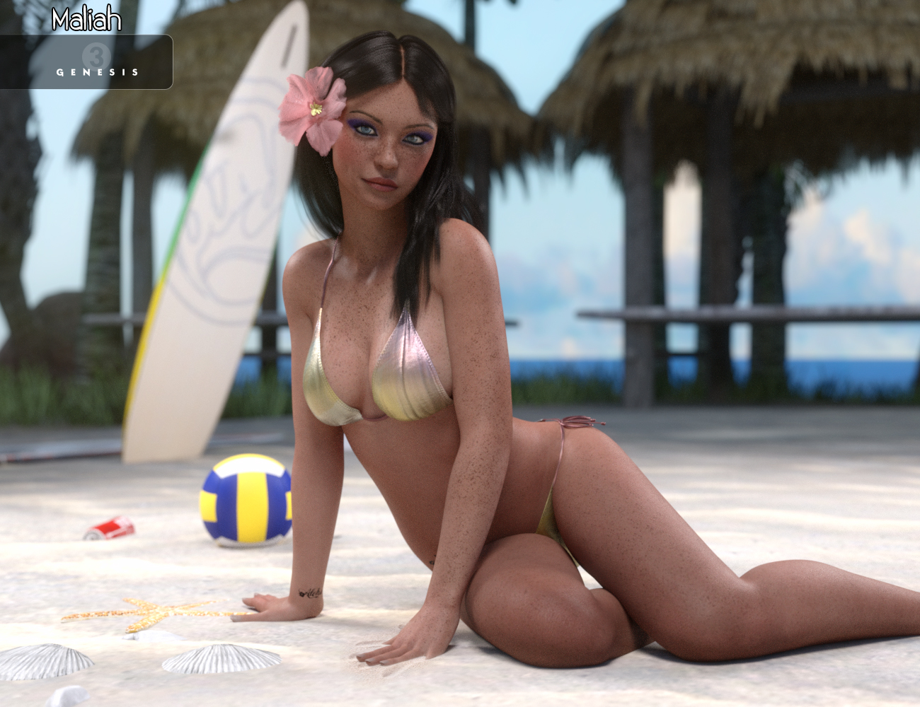 Maliah for Genesis 3 Female by: VincentXyooj, 3D Models by Daz 3D