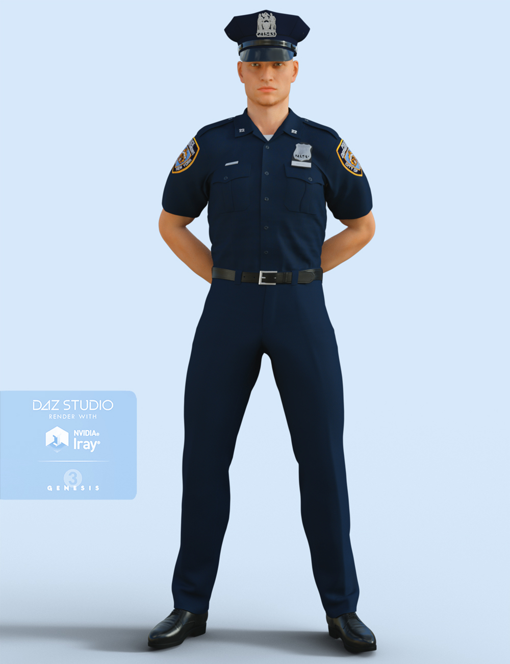 H&C Police Uniform for Genesis 3 Male(s) by: IH Kang, 3D Models by Daz 3D