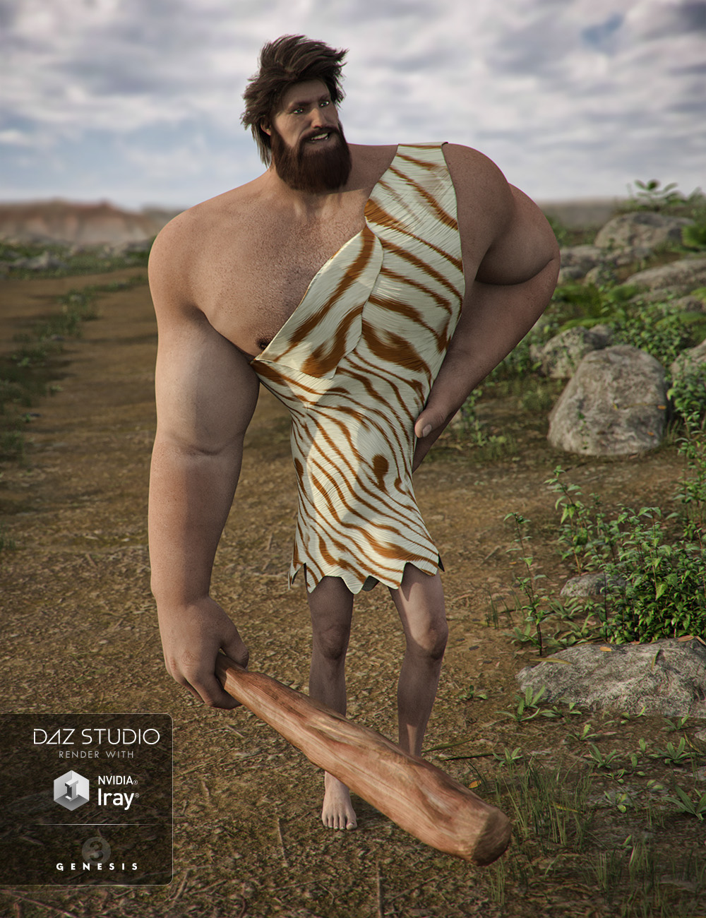 Caveman Outfit for Multi-Man by: , 3D Models by Daz 3D