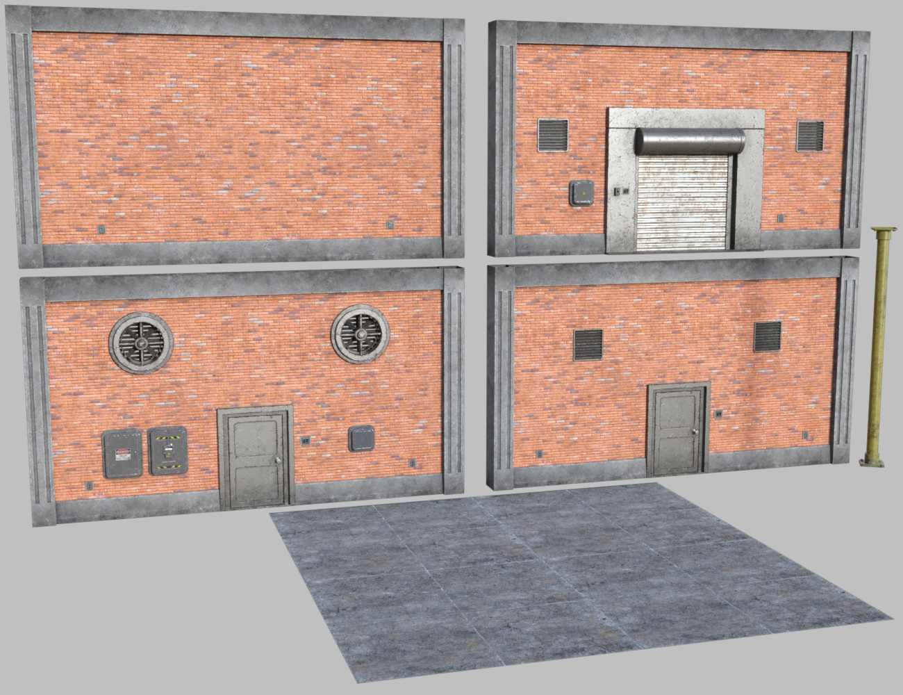 Industrial Interior Modular Kit 1 Industrial Interior Modular Kit 1 by: Nightshift3D, 3D Models by Daz 3D