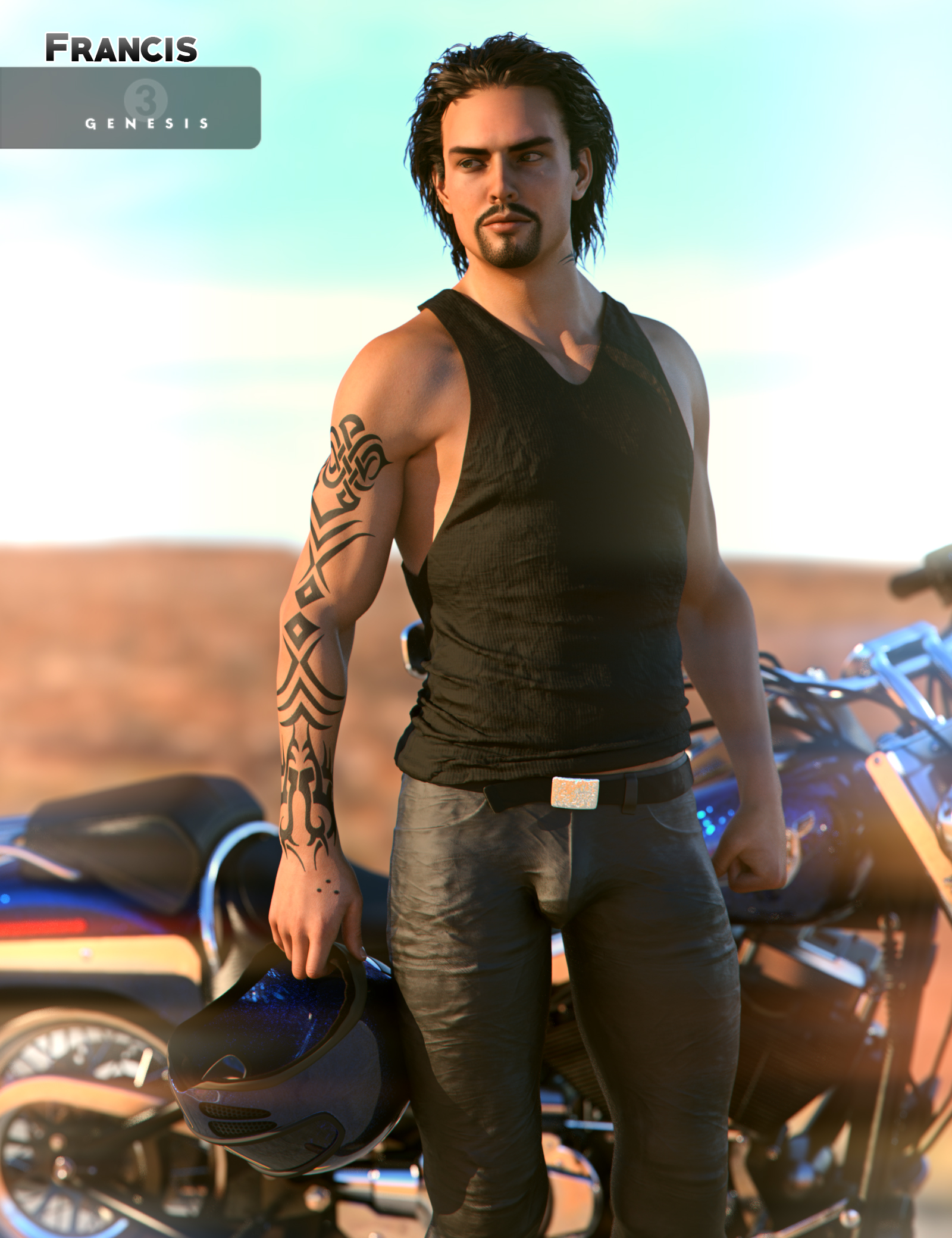 Francis for Genesis 3 Male by: JavierMicheal, 3D Models by Daz 3D