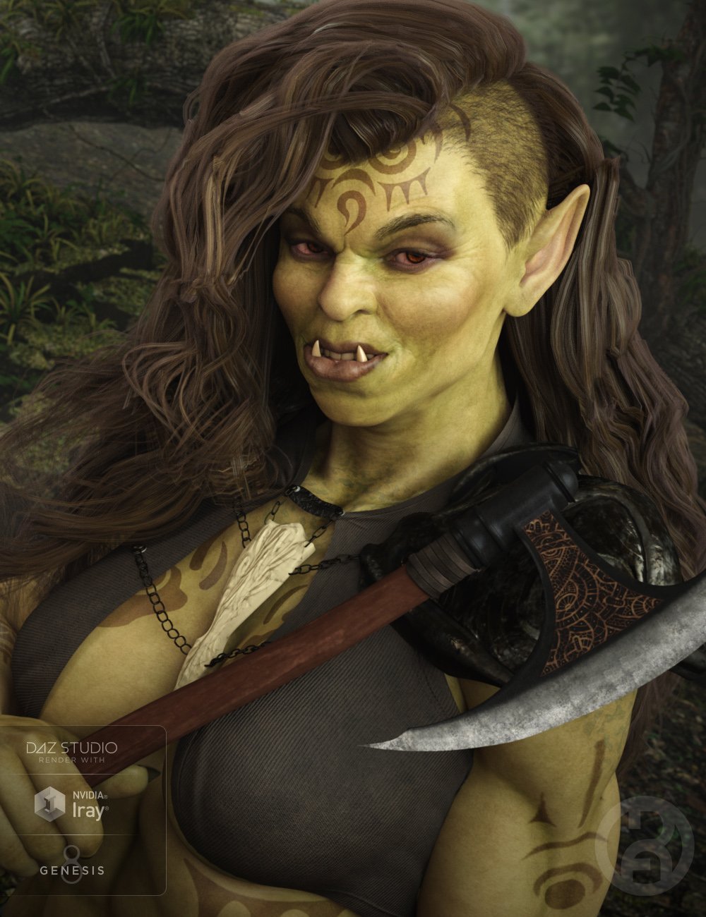 She Orc for Genesis 8 Female by: RawArt, 3D Models by Daz 3D