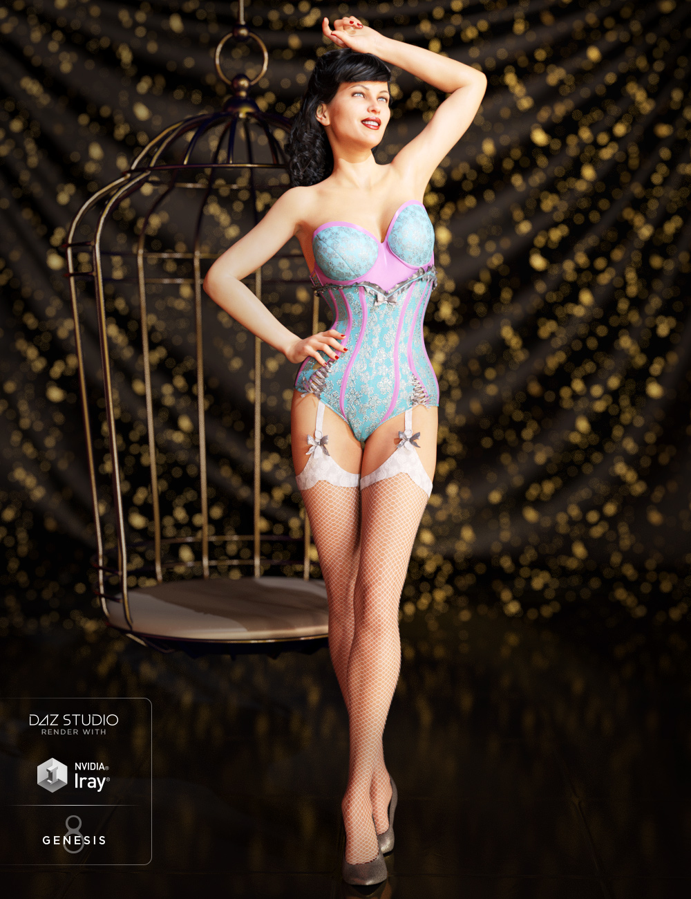 Burlesque Outfit Textures by: Mely3D, 3D Models by Daz 3D