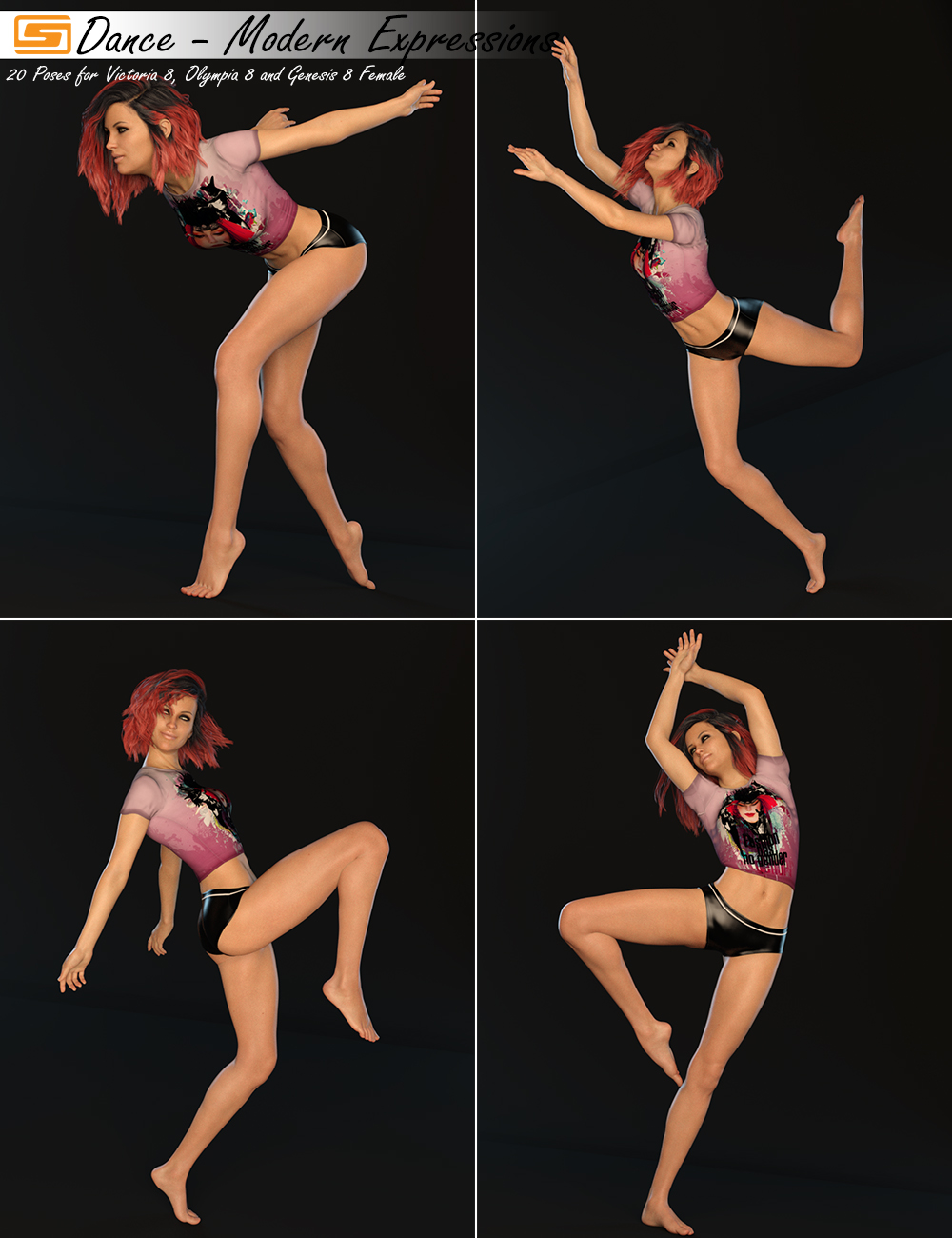 Dance - Modern Expression - Poses for Genesis 8 Female(s) by: Sedor, 3D Models by Daz 3D