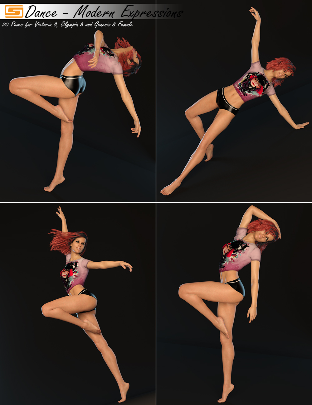 Dance - Modern Expression - Poses for Genesis 8 Female(s) by: Sedor, 3D Models by Daz 3D