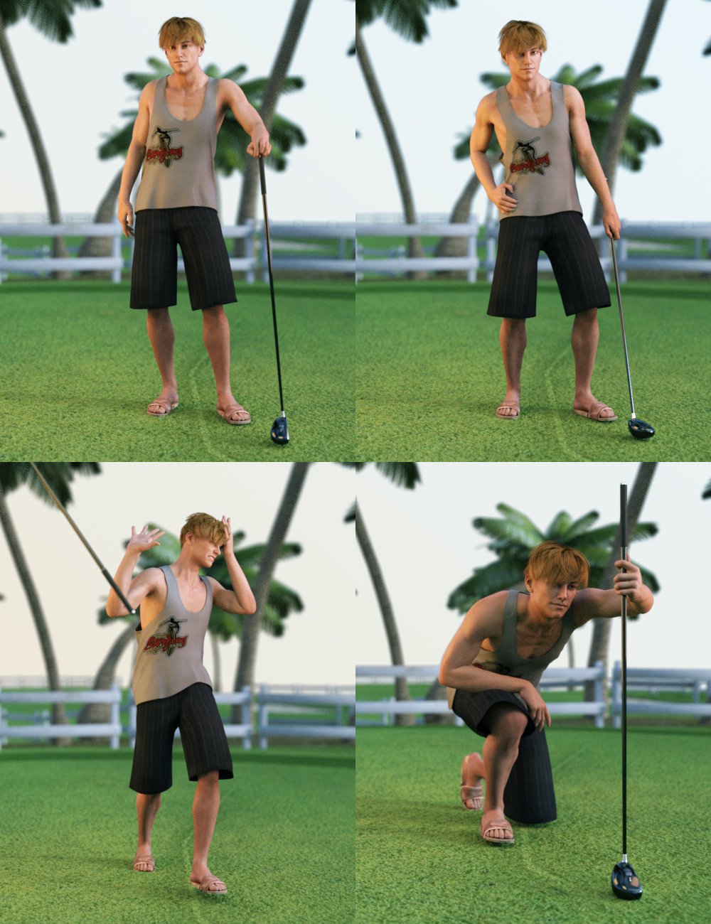 Sporting: Golf Poses for Genesis 3 Sporting: Golf Poses for Genesis 3 by: FeralFey, 3D Models by Daz 3D