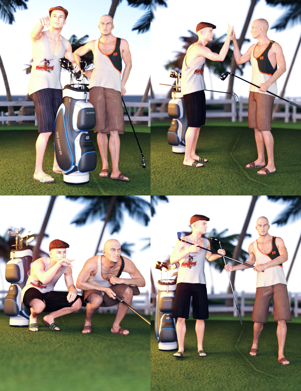 Sporting: Golf Poses for Genesis 3 by: FeralFey, 3D Models by Daz 3D