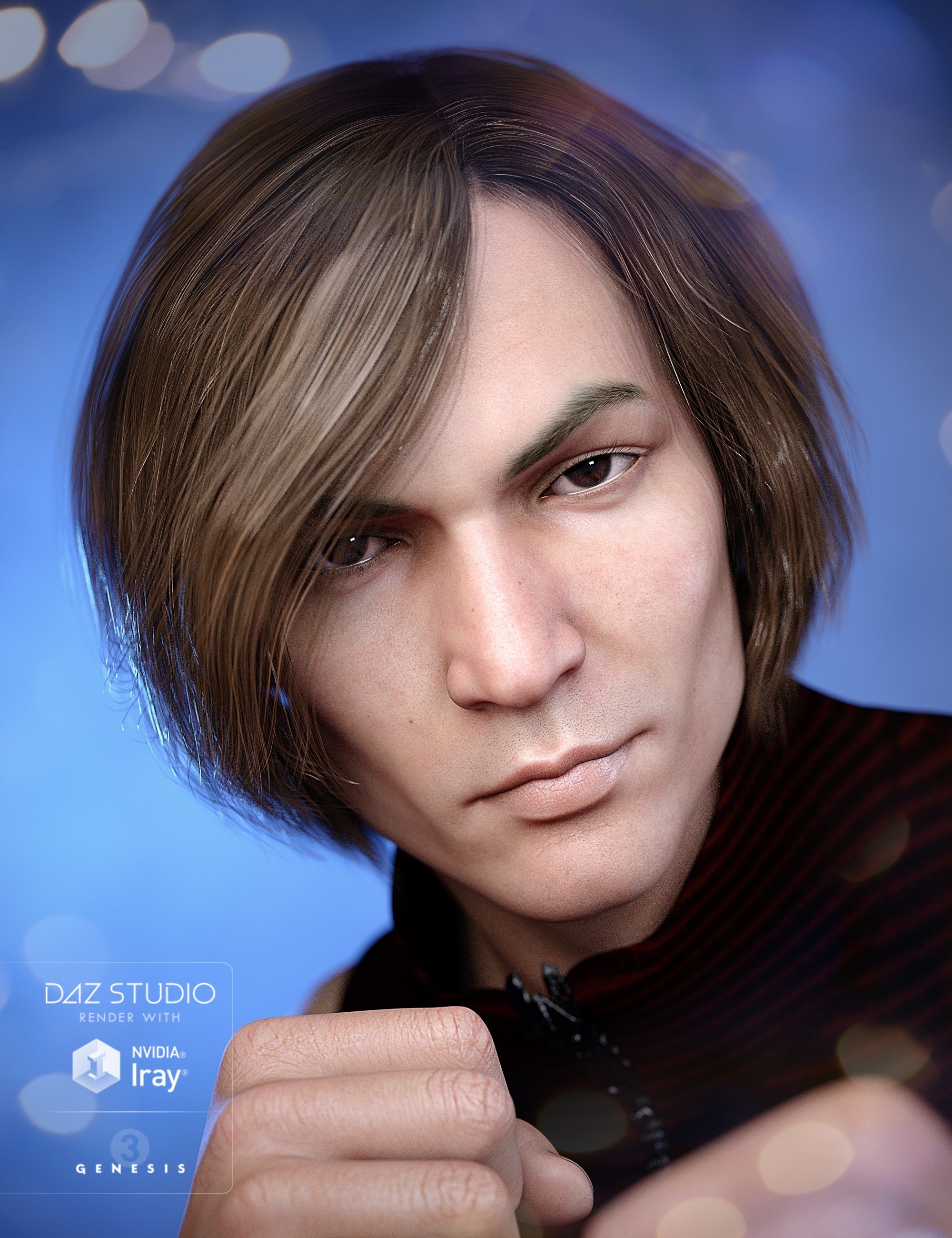 Aaron Hair for Genesis 3 Male(s) by: goldtassel, 3D Models by Daz 3D