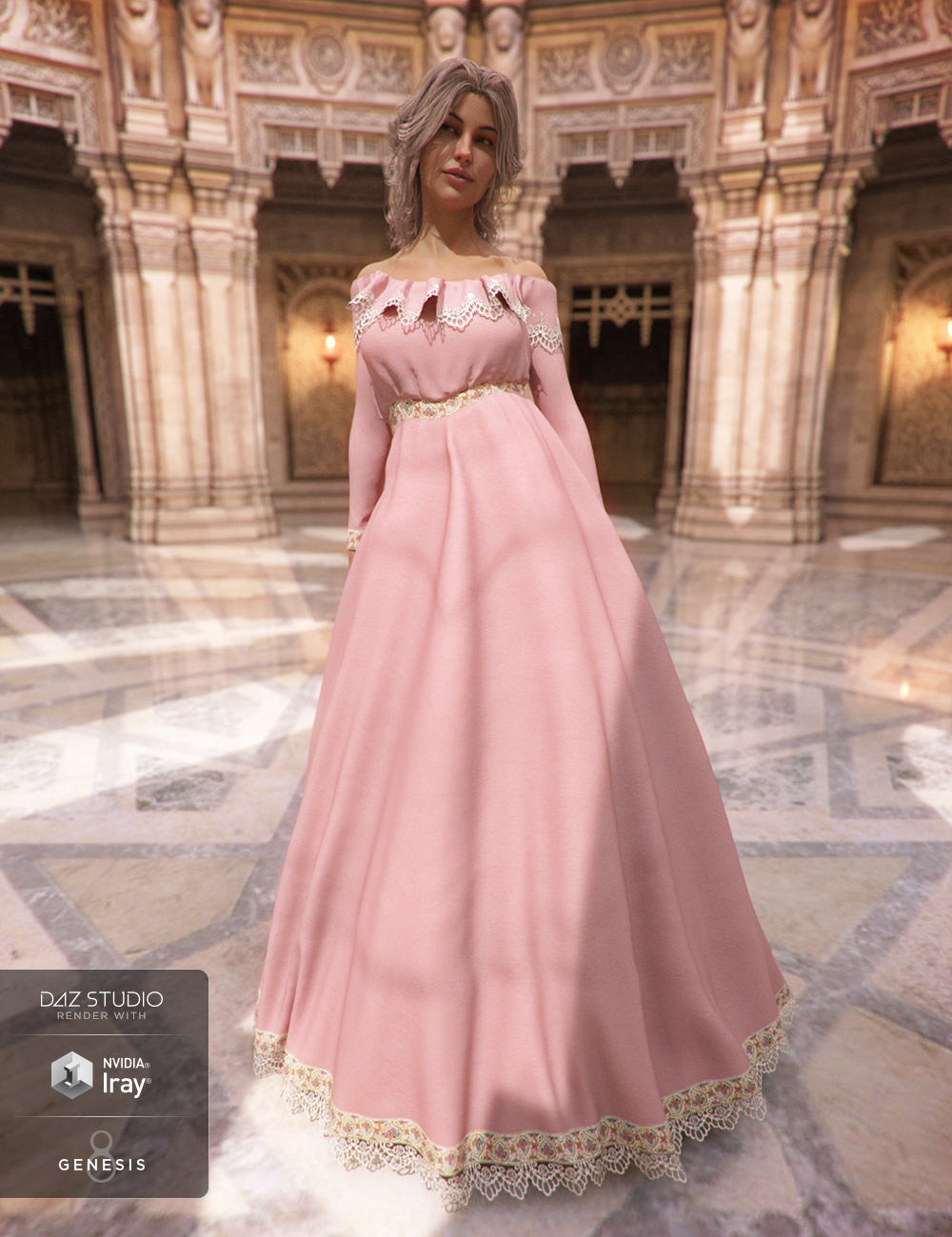 Belle Dress for Genesis 8 Female(s) by: Aave NainenJGreenlees, 3D Models by Daz 3D