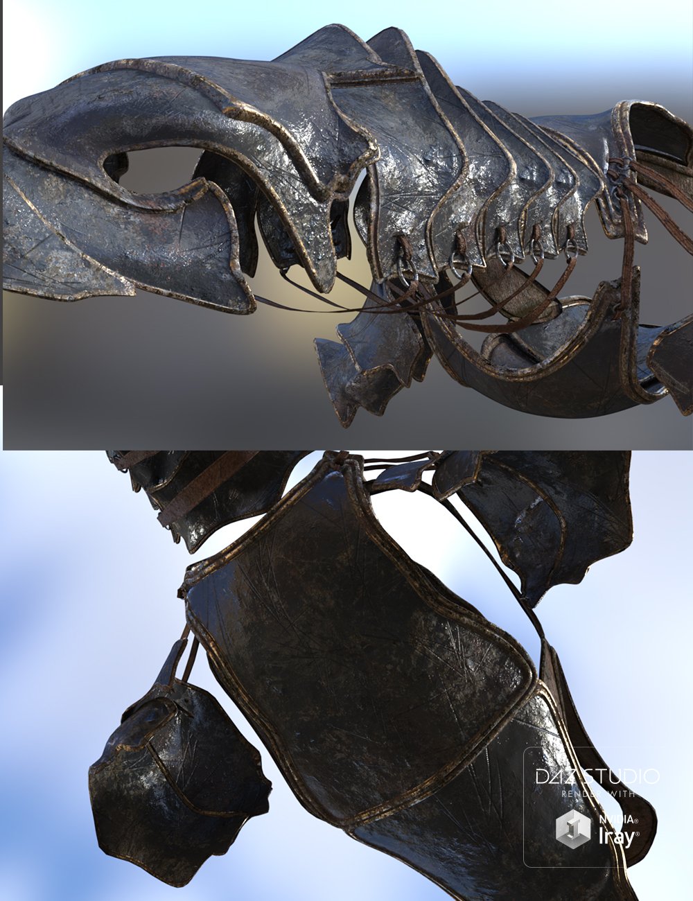 PBReal Iray for Ridged Plate Armor for Daz Dragon 3 by: GolaM, 3D Models by Daz 3D