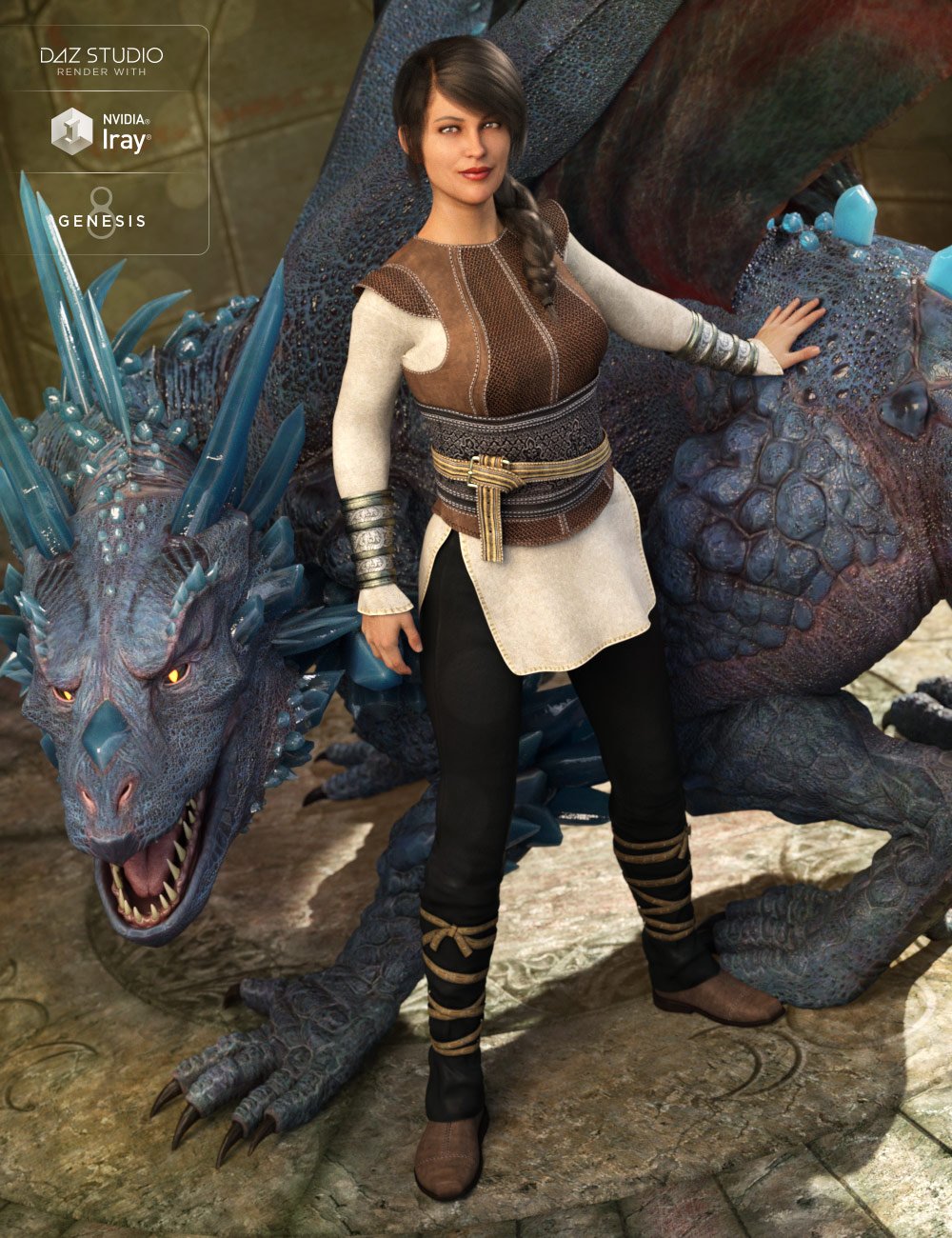 Dragon Tamer Outfit for Genesis 8 Female(s) by: Barbara BrundonShox-Design, 3D Models by Daz 3D