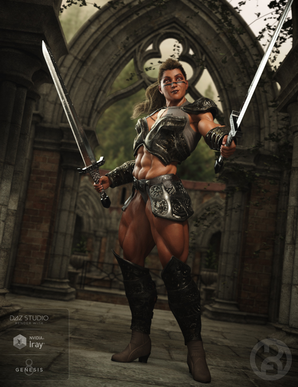 Fantasy Warrior Poses for Genesis 8 Female by: RawArt, 3D Models by Daz 3D