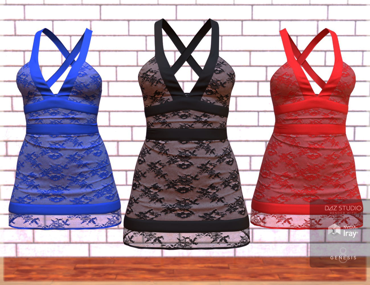 Lace Dress for Genesis 8 Female(s) by: Trendy Renders, 3D Models by Daz 3D