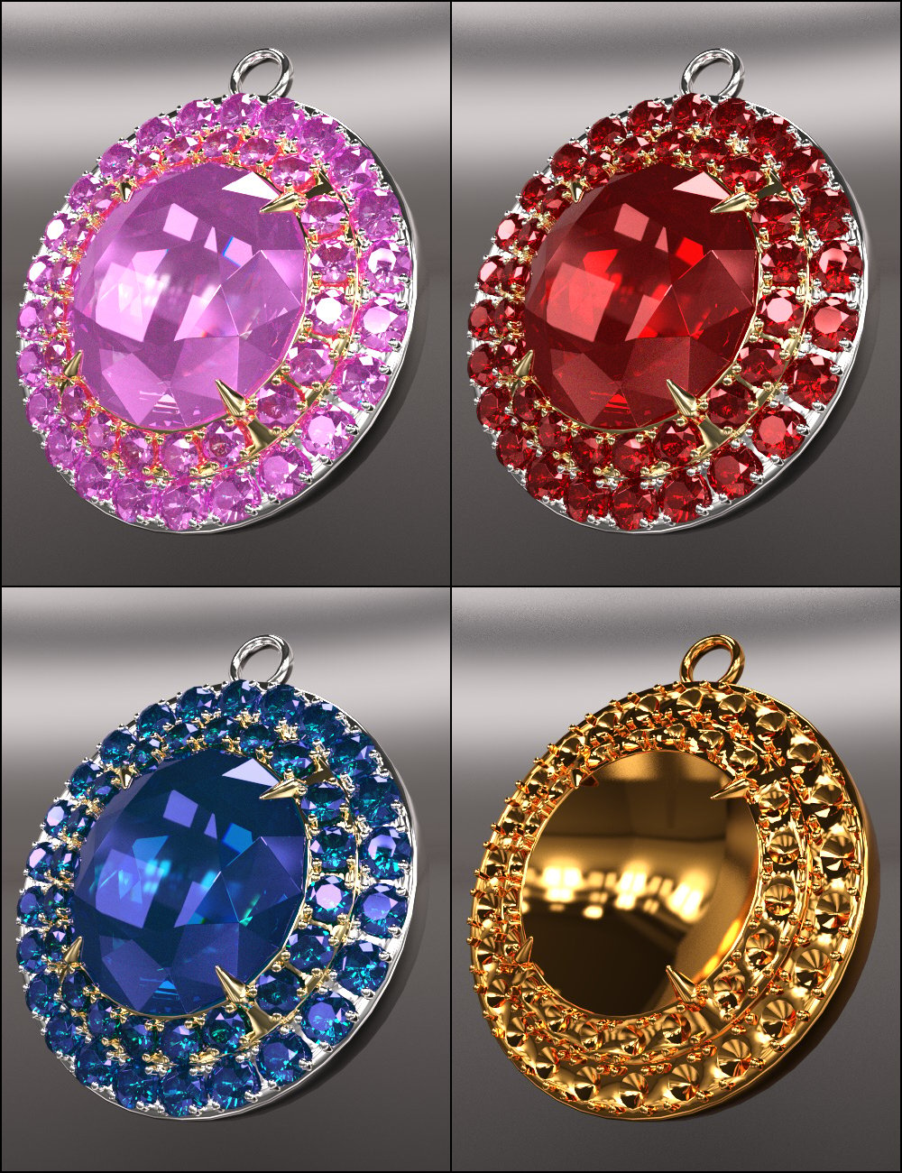 Jeweled Excellence Earrings 1 for Genesis 2, 3 and 8 Female(s) by: Mattymanx, 3D Models by Daz 3D