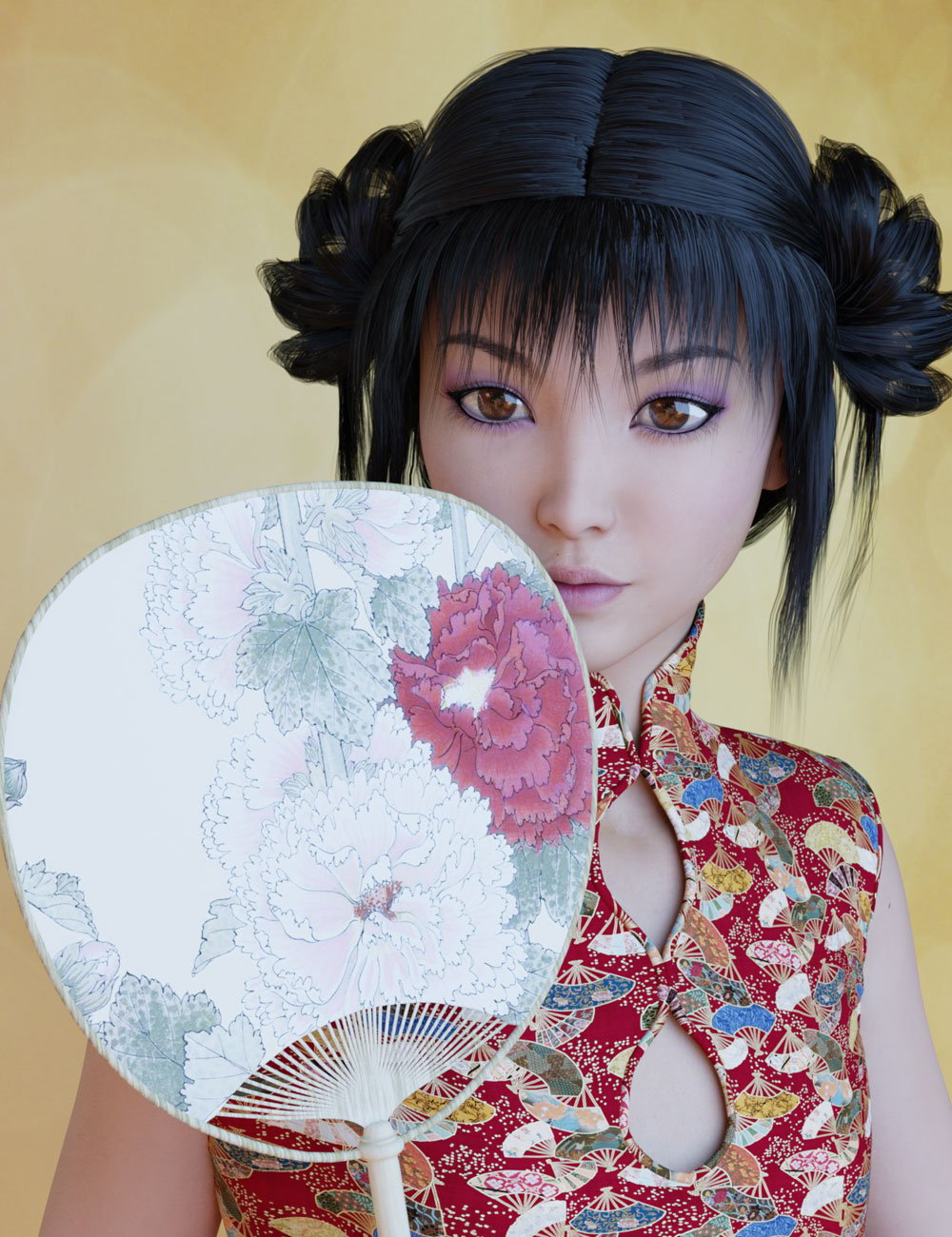 Oriental Umbrella and Fans by: Prae, 3D Models by Daz 3D