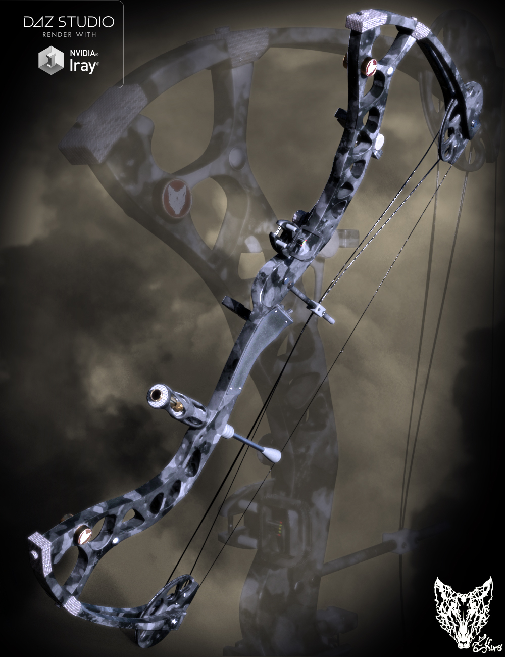 Cyber Stealth Compound Bow by: ZKuro, 3D Models by Daz 3D