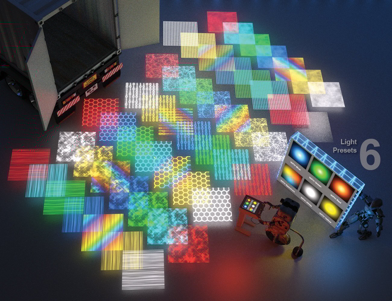 Wireframe and Hologram Shaders for Iray Wireframe and Hologram Shaders for Iray by: Marshian, 3D Models by Daz 3D