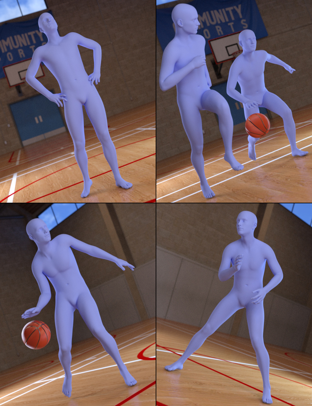 Basketball Poses for Genesis 3 Males by: Predatron, 3D Models by Daz 3D