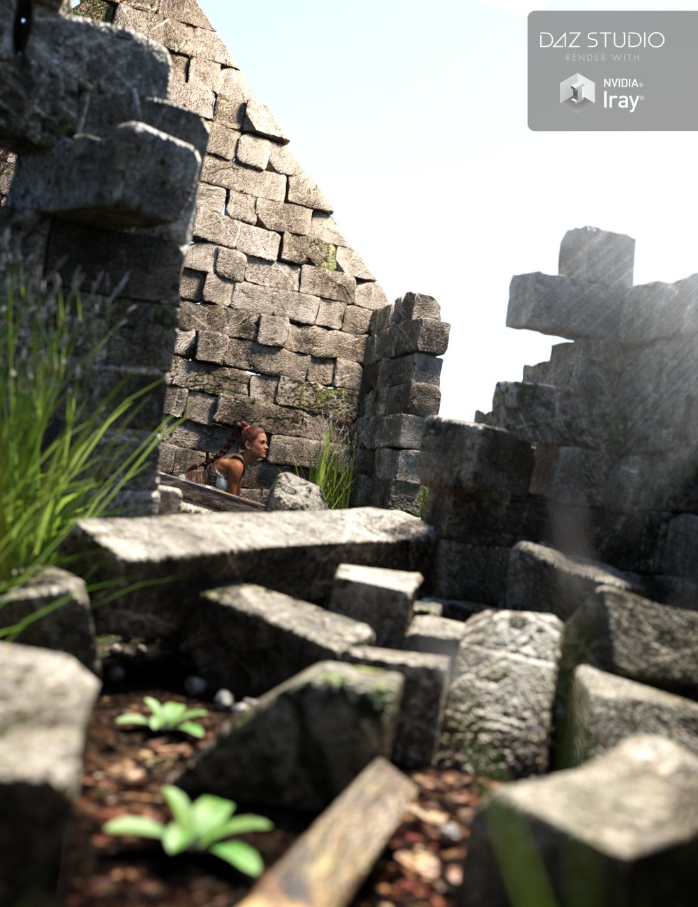 Ruined Cottage Ruined Cottage by: Merlin Studios, 3D Models by Daz 3D