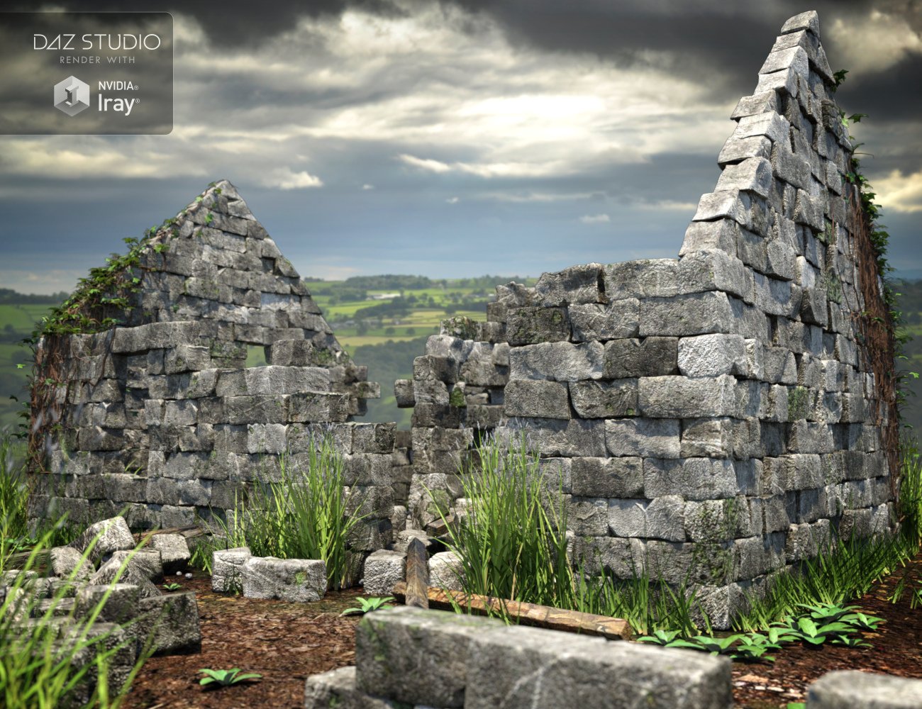 Ruined Cottage by: Merlin Studios, 3D Models by Daz 3D