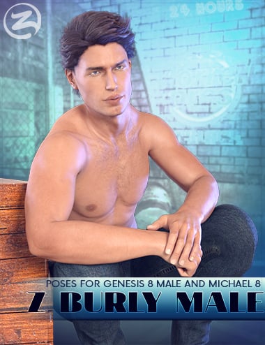 Z Burly Male - Poses for Genesis 8 Male and Michael 8 by: Zeddicuss, 3D Models by Daz 3D