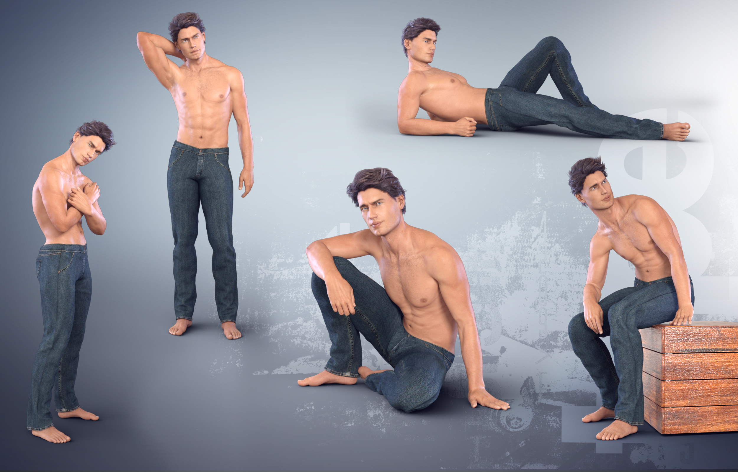 Z Burly Male - Poses for Genesis 8 Male and Michael 8 by: Zeddicuss, 3D Models by Daz 3D