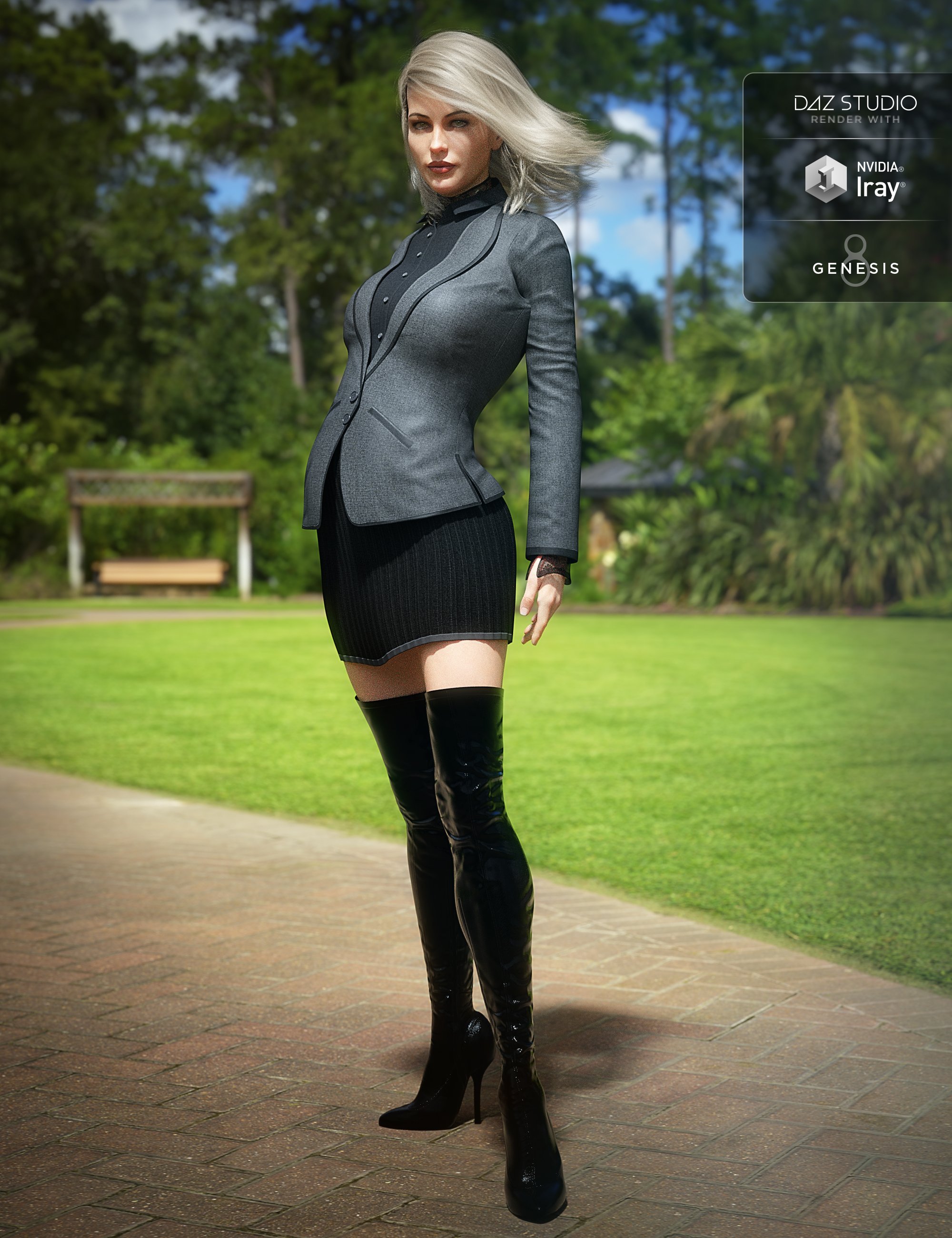Boot Look Outfit for Genesis 3 and 8 Female(s) by: chungdan, 3D Models by Daz 3D