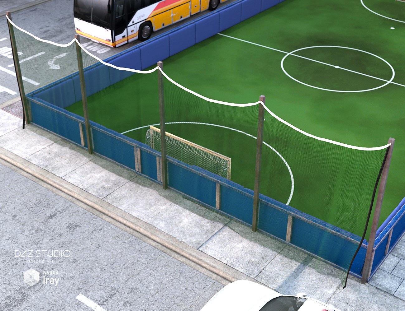 5 A-Side Football Pitch by: Predatron, 3D Models by Daz 3D