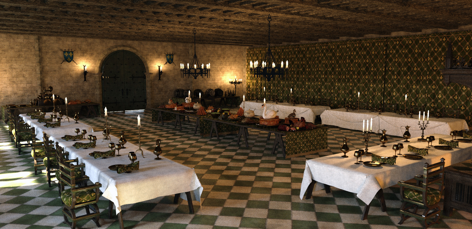 MICK-Banquet Hall by: Faveral, 3D Models by Daz 3D