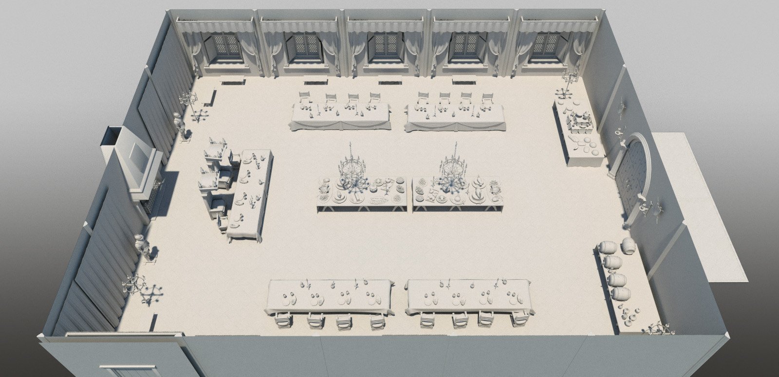 MICK-Banquet Hall MICK-Banquet Hall by: Faveral, 3D Models by Daz 3D