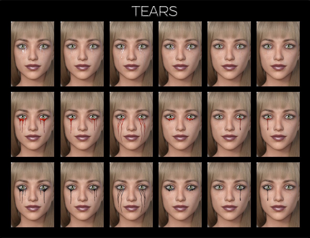 So Sad Expressions & Tears for Genesis 8 Female(s) by: vyktohria, 3D Models by Daz 3D