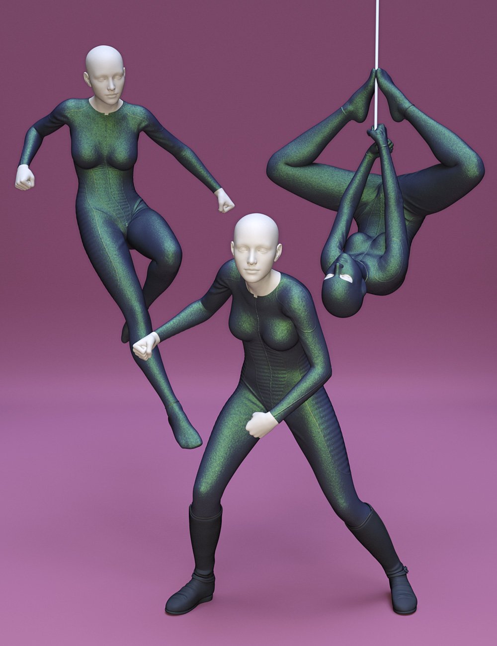 Superhero Poses for Genesis 8 Female by: Leo Lee, 3D Models by Daz 3D