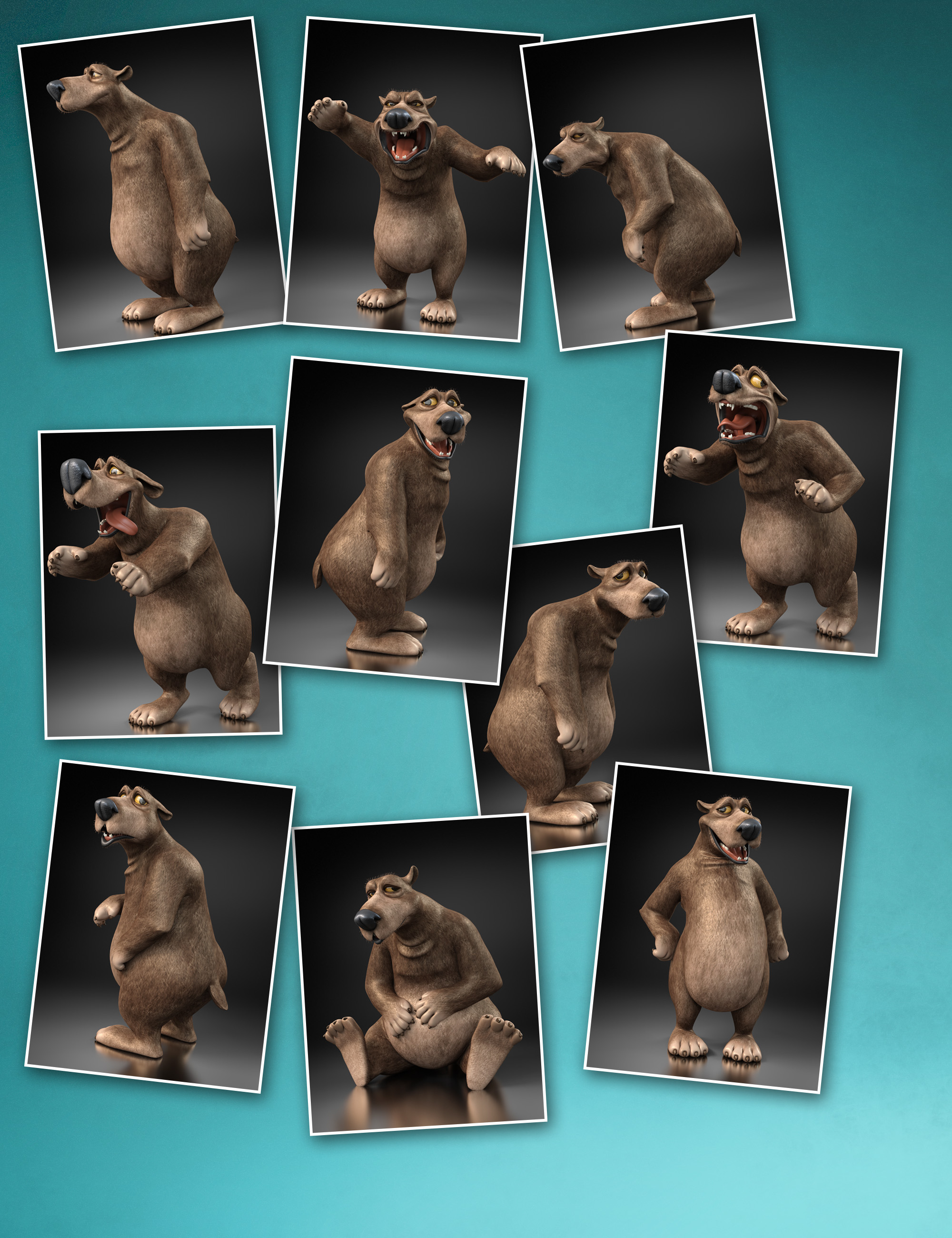 Snuggles the Toon Bear by: 3D Universe, 3D Models by Daz 3D