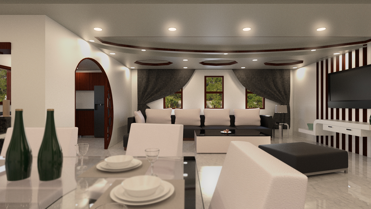 Modern Living Room and Dining Room Modern Living Room and Dining Room by: Tesla3dCorp, 3D Models by Daz 3D
