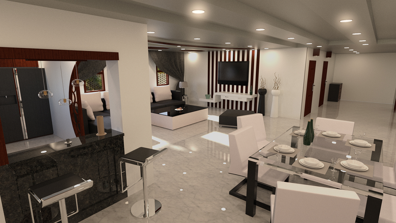 Modern Living Room and Dining Room Modern Living Room and Dining Room by: Tesla3dCorp, 3D Models by Daz 3D