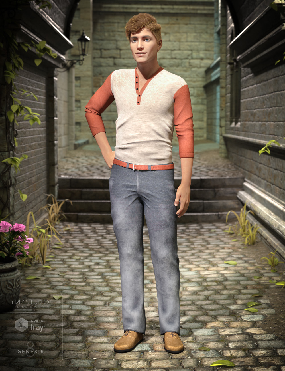 Henley Shirt and Jeans Outfit Textures Henley Shirt and Jeans Outfit Textures by: Mely3D, 3D Models by Daz 3D