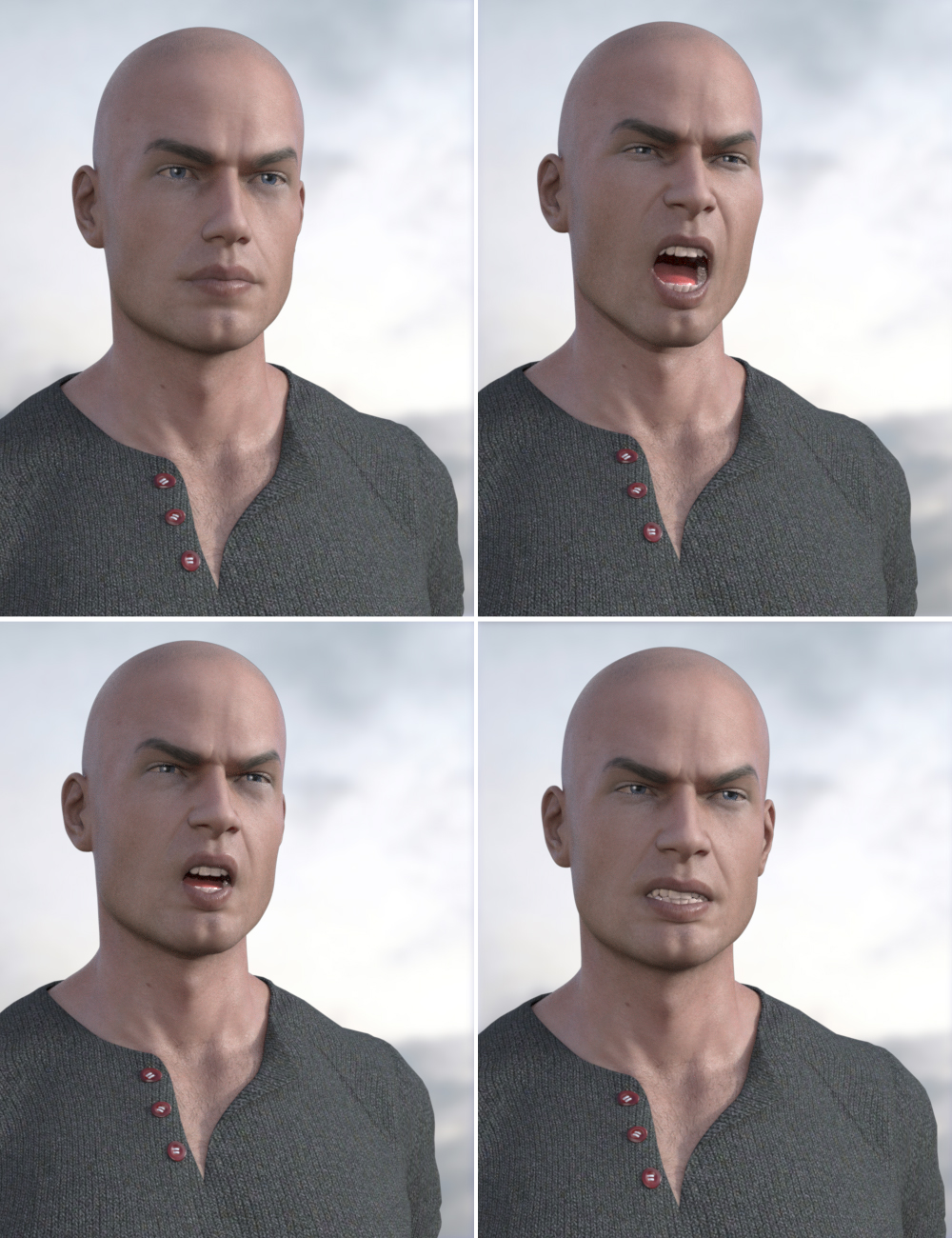 Expressive Faces - One Click Morph Expressions for Michael 8 by: JWolf, 3D Models by Daz 3D