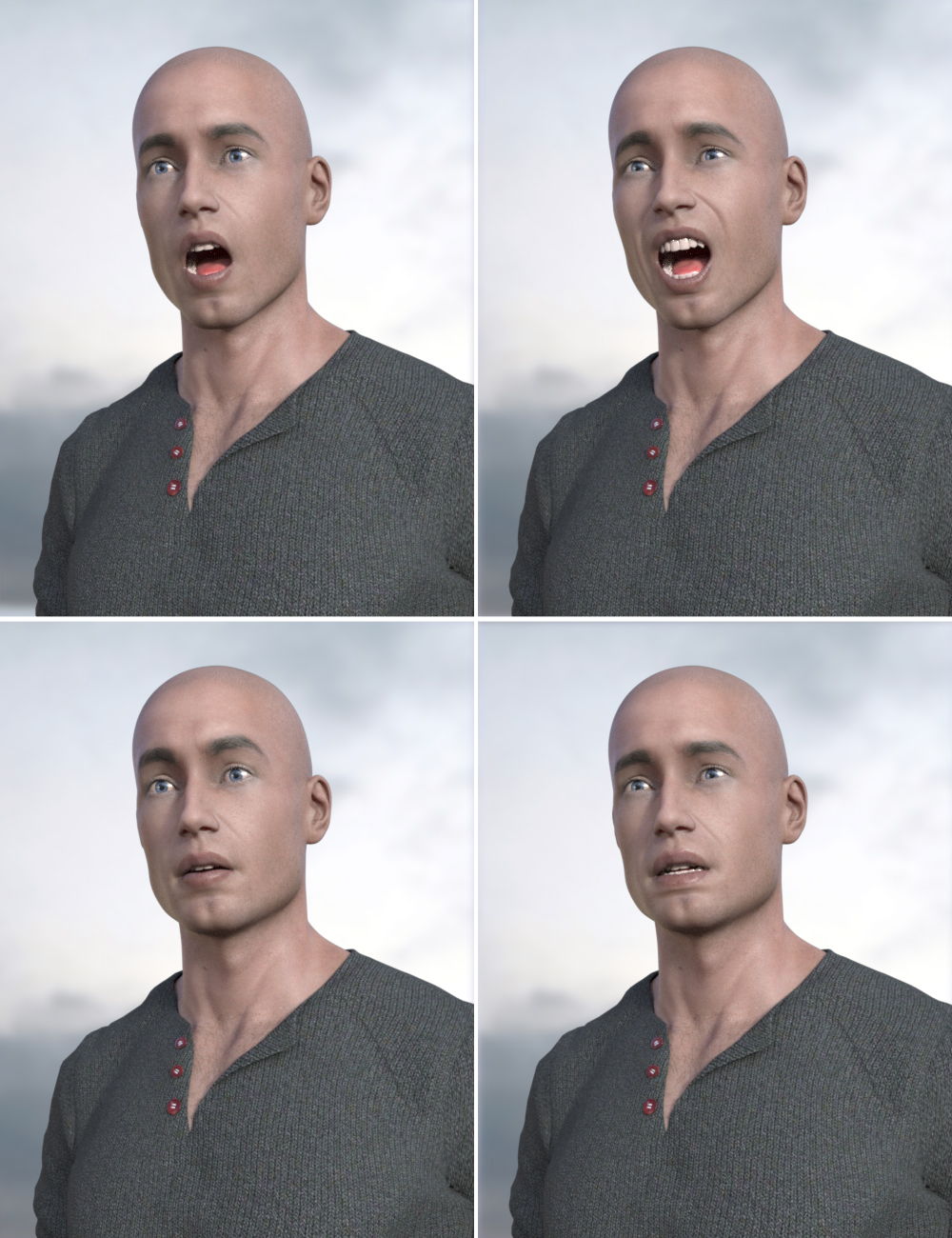 Expressive Faces - One Click Morph Expressions for Michael 8 by: JWolf, 3D Models by Daz 3D