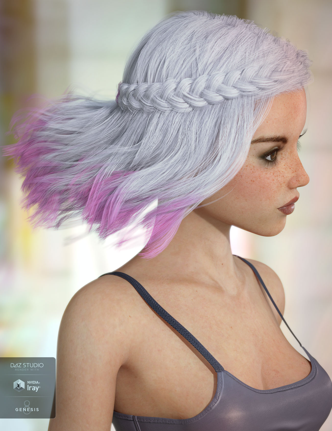 Jocelyn Hair for Genesis 3 & 8 Female(s) by: AprilYSH, 3D Models by Daz 3D