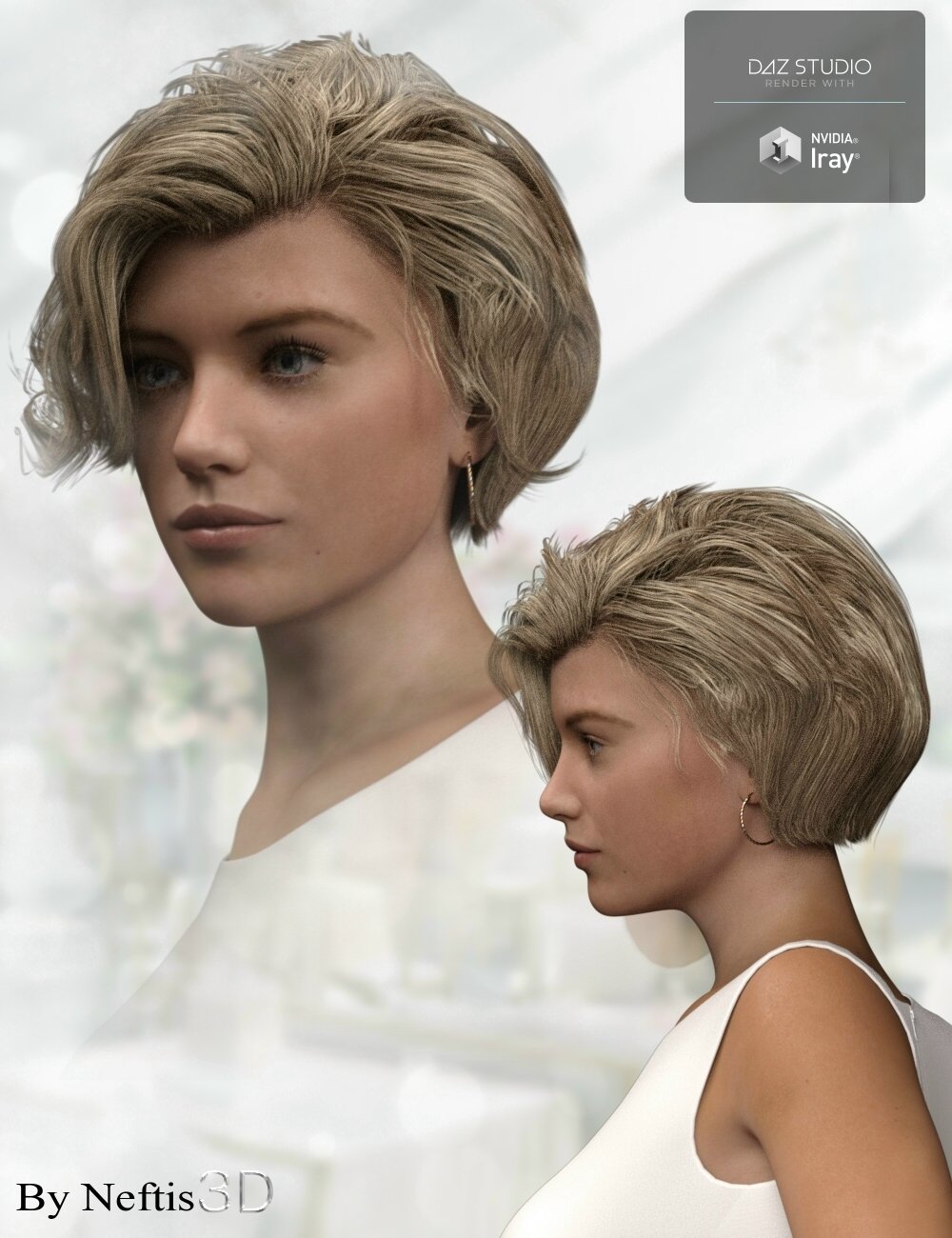 Sonia Hair for Genesis 3 and Genesis 8 Female(s) by: Neftis3D, 3D Models by Daz 3D
