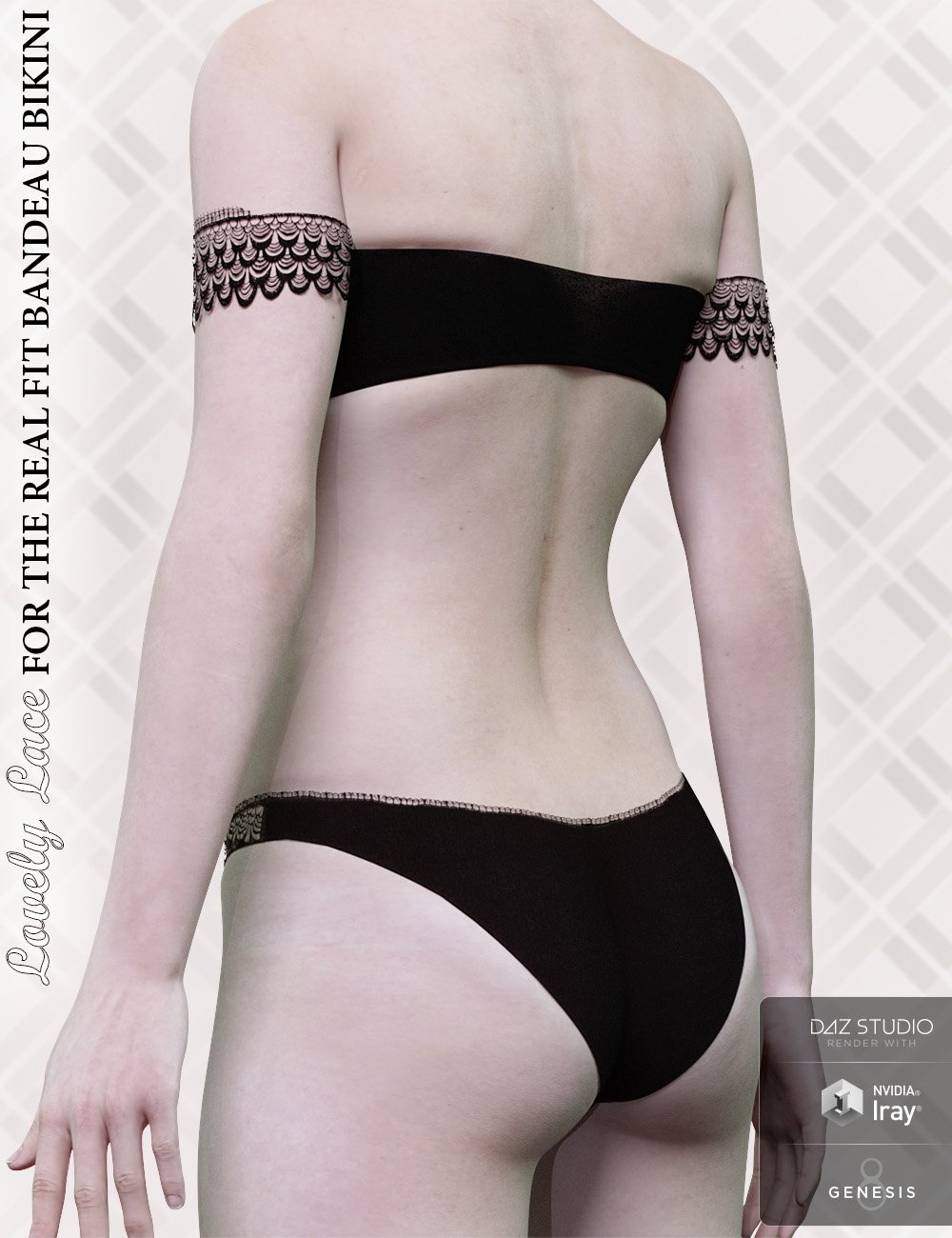 Lovely Lace for the Real Fit Bandeau Bikini Lovely Lace for the Real Fit Bandeau Bikini by: ForbiddenWhispers, 3D Models by Daz 3D
