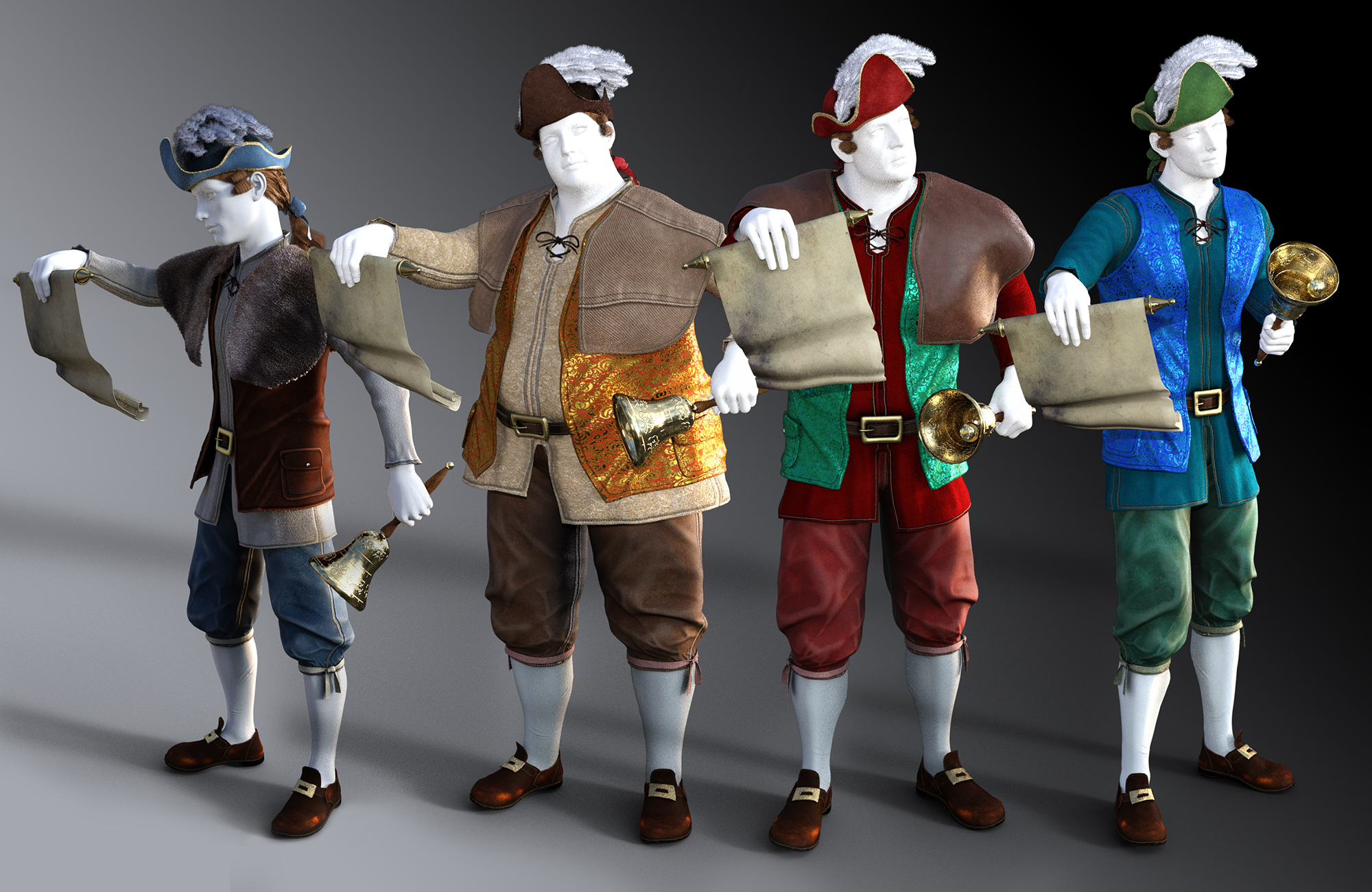 Town Crier for Genesis 3 Male(s) by: Meshitup, 3D Models by Daz 3D