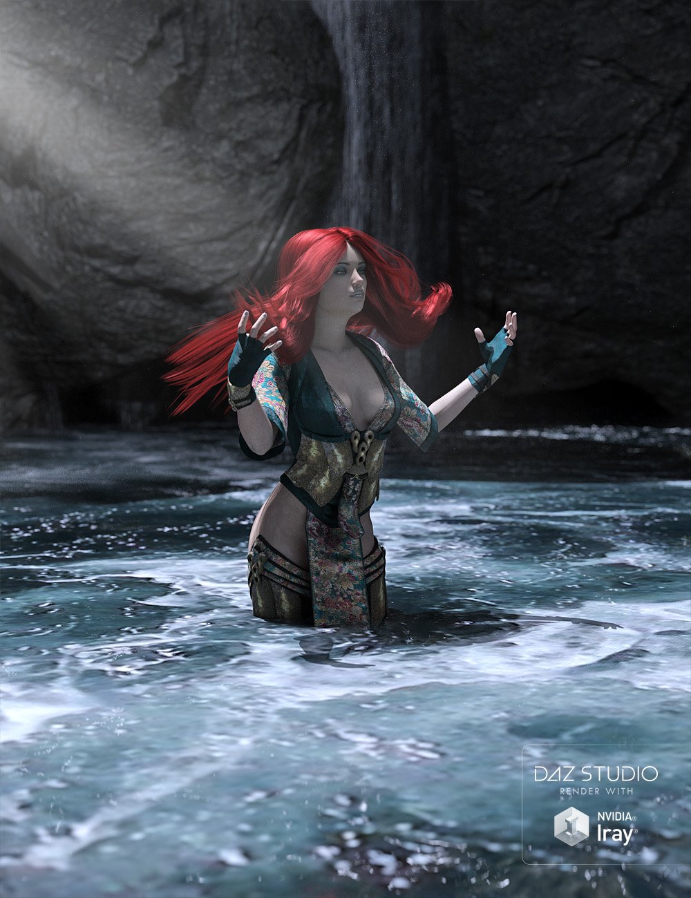Hidden Waterfall Pool Hidden Waterfall Pool by: David BrinnenForbiddenWhispers, 3D Models by Daz 3D