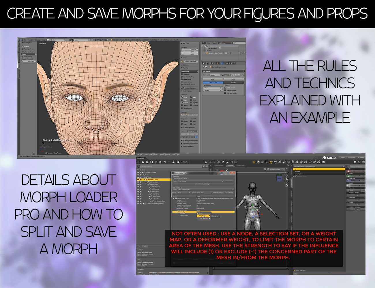 Easy Modeling And Morphing With Blender by: V3Digitimes, 3D Models by Daz 3D