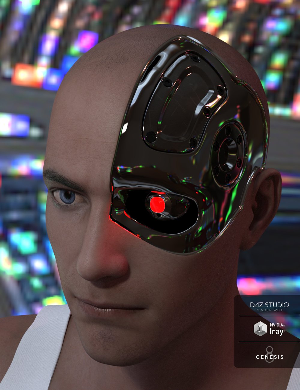 Cybernetic Head for Genesis 8 Male(s) by: JSchaper, 3D Models by Daz 3D