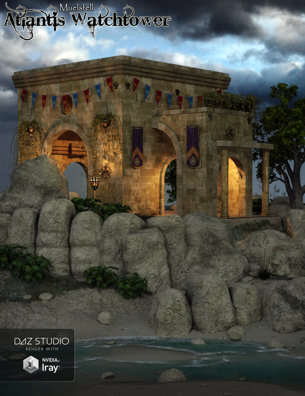 Muelsfell Atlantis Coastal Watchtower by: E-Arkham, 3D Models by Daz 3D