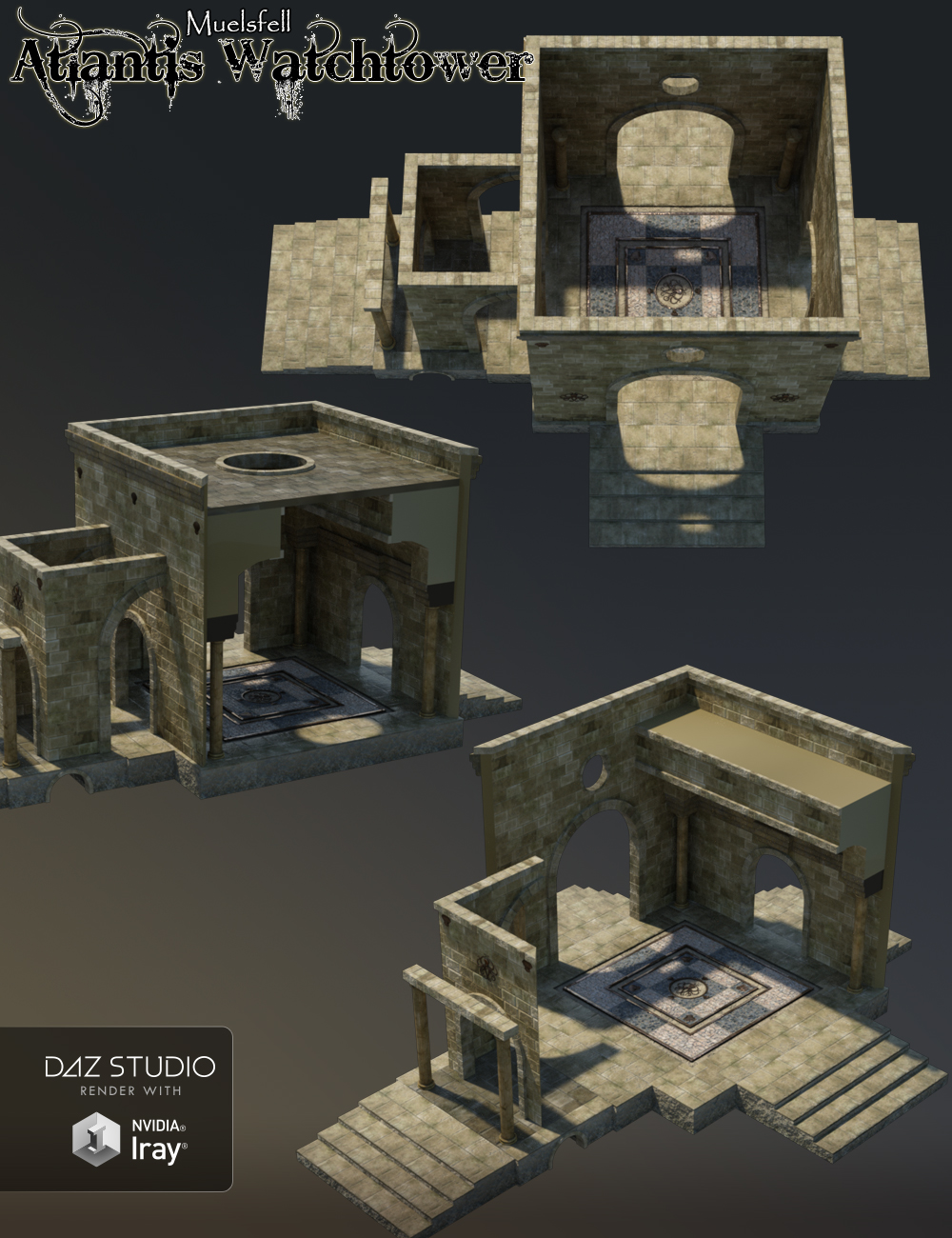 Muelsfell Atlantis Coastal Watchtower by: E-Arkham, 3D Models by Daz 3D